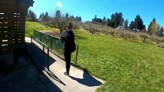 Transparent Legging Busty Gym Session Outdoors