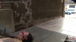 Restrained and ravaged in public, lips sealed, and holes invaded.
