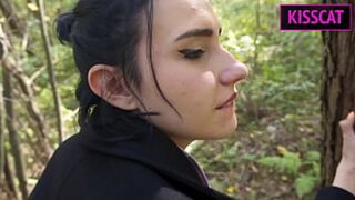 Two Russians in park, one student's tight pussy✌, big cumshot from behind