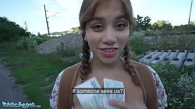 Thief Marina Gold gets fucked in the woods