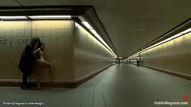 Little Romanian anal public banged