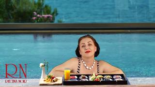 Regina Noir Poolside Breast Tease Outdoor Nudist Hotel