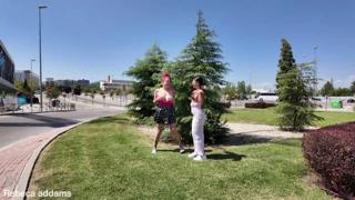 OUTDOORS TITS FLASHING BETWEEN FRIENDS