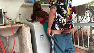 Hubby smacks my bodysuit-wrapped booty with fleshless phallus on plastic Playmate