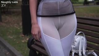 Transparent attire exposed in public