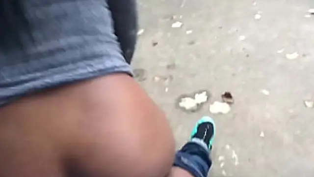 Babe teasing with big cock🌭 in crowd