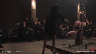 Publicly humiliated slave's bound butt🍑 brutally ravaged for maximum exposure