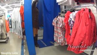 All-day tease in transparent pantyhose gets ripped off in crowded public place