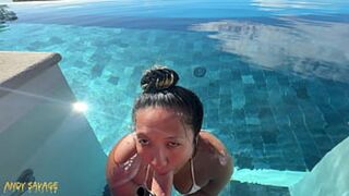 Public Blowjob at Infinite Pool in Costa Rica