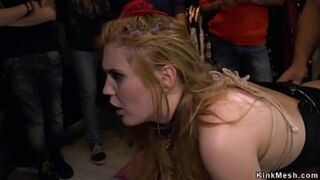 Public Punishment: Blonde Spanked & Caned Roughly