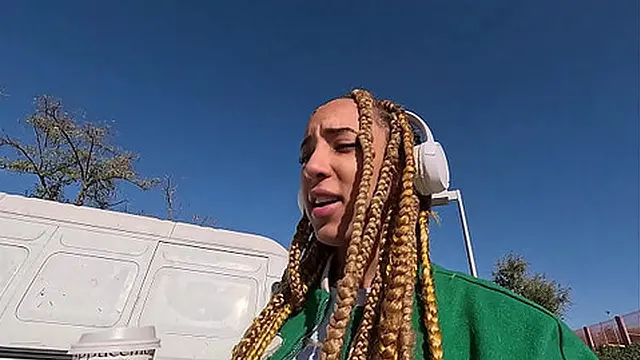 Ebony Luna Black recognizes me on the street and takes me to her house to fuck me mercilessly