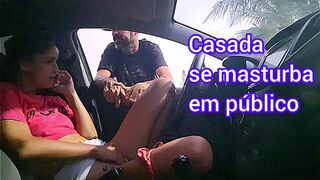 wife cruises in car, flaunts herself for passersby!