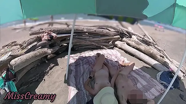 Exhibitionist Milf Shows Off Big Cock🍆 at Beach for Voyeur - MissCreamy