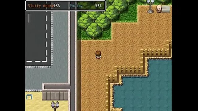 Busty anime girl seduces homeless guys in public