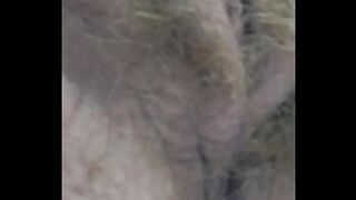 Grandma without panties outside