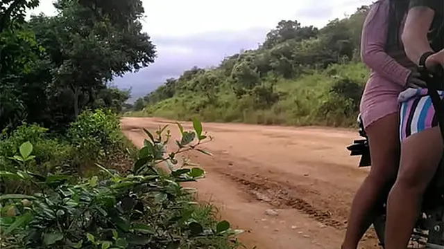 Motorcycle thief snatches my stuff then sneaks in for wild lesbian outdoor sex until climax🚀