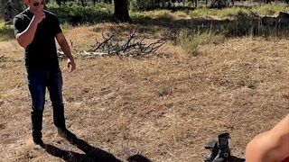 Two Big Titty Milfs Tanning Seduce A Hiker To Get A Shared Creampie