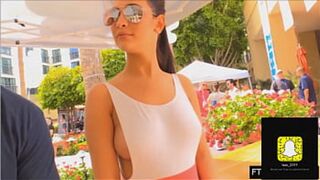 Exposed public nudity - her sultry slit strips down for all to see