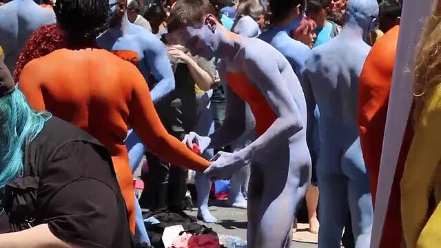 Wild nymphs dance and fuck in public