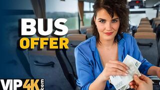 VIP4K. Pretty big titted lady is fucking in the bus