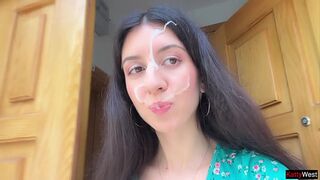 Hottie Lost the Game and Had to Walk with Cum on Her Face - Cumwalk