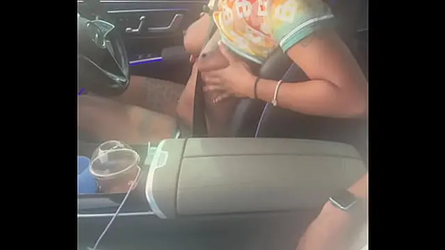 Playing with dick in the car