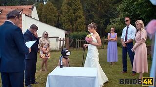 BRIDE4K  Blonde bride with natural tits enjoyed a good fuck on her kinky wedding