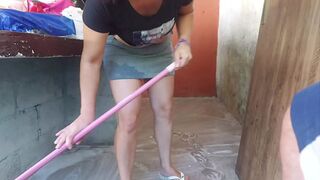 my wife went out and the hot short maid took my dick and put it inside her in the house area