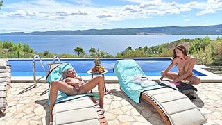 Poolside Exploration Chapter 1: Bi BFFs Shalina Devine And Olivia del Rio Share A Strap On GP3287