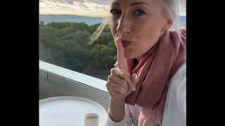 I fingered myself to orgasm on a public hotel balcony in Mallorca!
