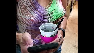 Hot wife public see thru pokies in public