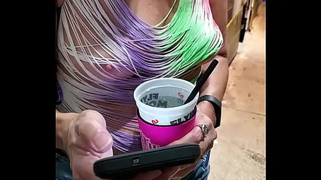 Hot wife public see through pokies in public