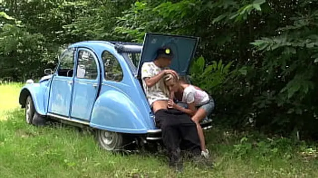 Wilderness lovers entwined beneath the trees