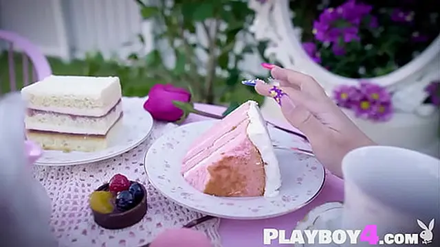 Hot blonde MILF with big tits and curvy body in sexy lingerie