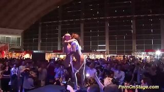 lesbian pornshow on public stage