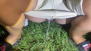 Public pissing compilation in nature! Traveling by car! POV!