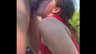 Unfiltered redhead public cumshot