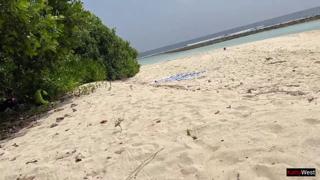 Girls exploited on public beach while creampied under the sun
