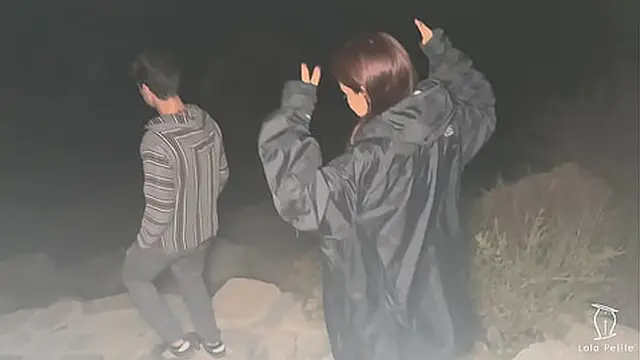 Exited the gathering with two companions, blossomed into a daring outdoor romance