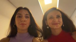 Two neighbors asked me to cum on their faces and went for a walk outside with cum on their faces