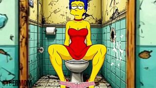 Married Housewife Gets Fucked In A Public Dirty Restroom. Cartoon. Simpsons Parody. Gloryhole