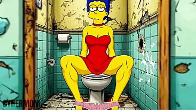 Married Housewife Gets Fucked In A Public Dirty Restroom  Cartoon  Simpsons Parody  Gloryhole