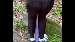 Amateur wife exposes herself in public park
