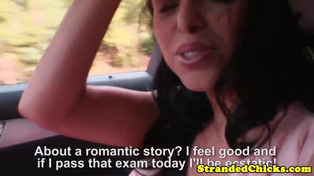 Euro hitchhiker's giant melons get covered in jizz