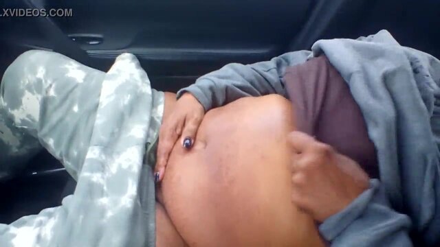 Mature ebony granny gets it on in the car with her husband