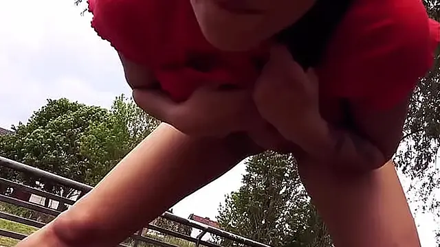 Risky German Public Fuck with Hot Brunette Babe