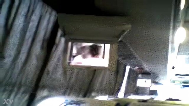 Amateur couple shares steamy handjob on public bus