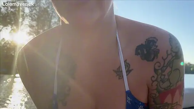 Lola Maverick pisses off the boat public with her huge tits
