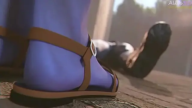 Widowmaker's foot slave gets used as a public doormat