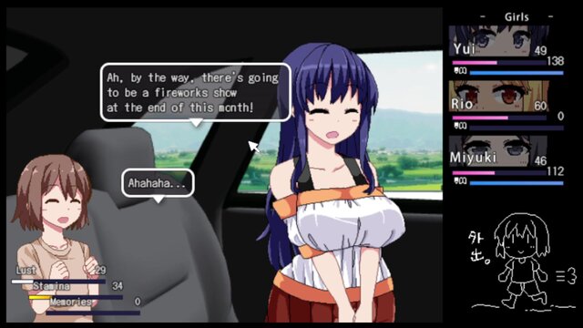 Yui enjoys a hot summer day as she plays a game with her friends 